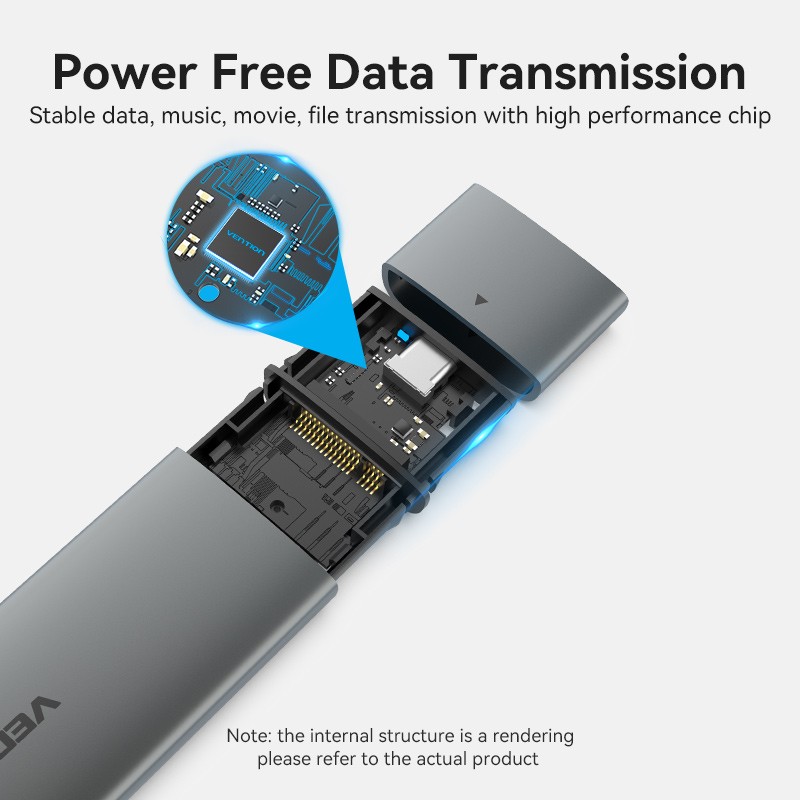 Buy Vention M.2 NVMe SSD Enclosure - KPGH0 - USB 3.1 Gen2 10Gbps Metal in Cyprus, Nicosia, Limassol, Larnaka, Pafos