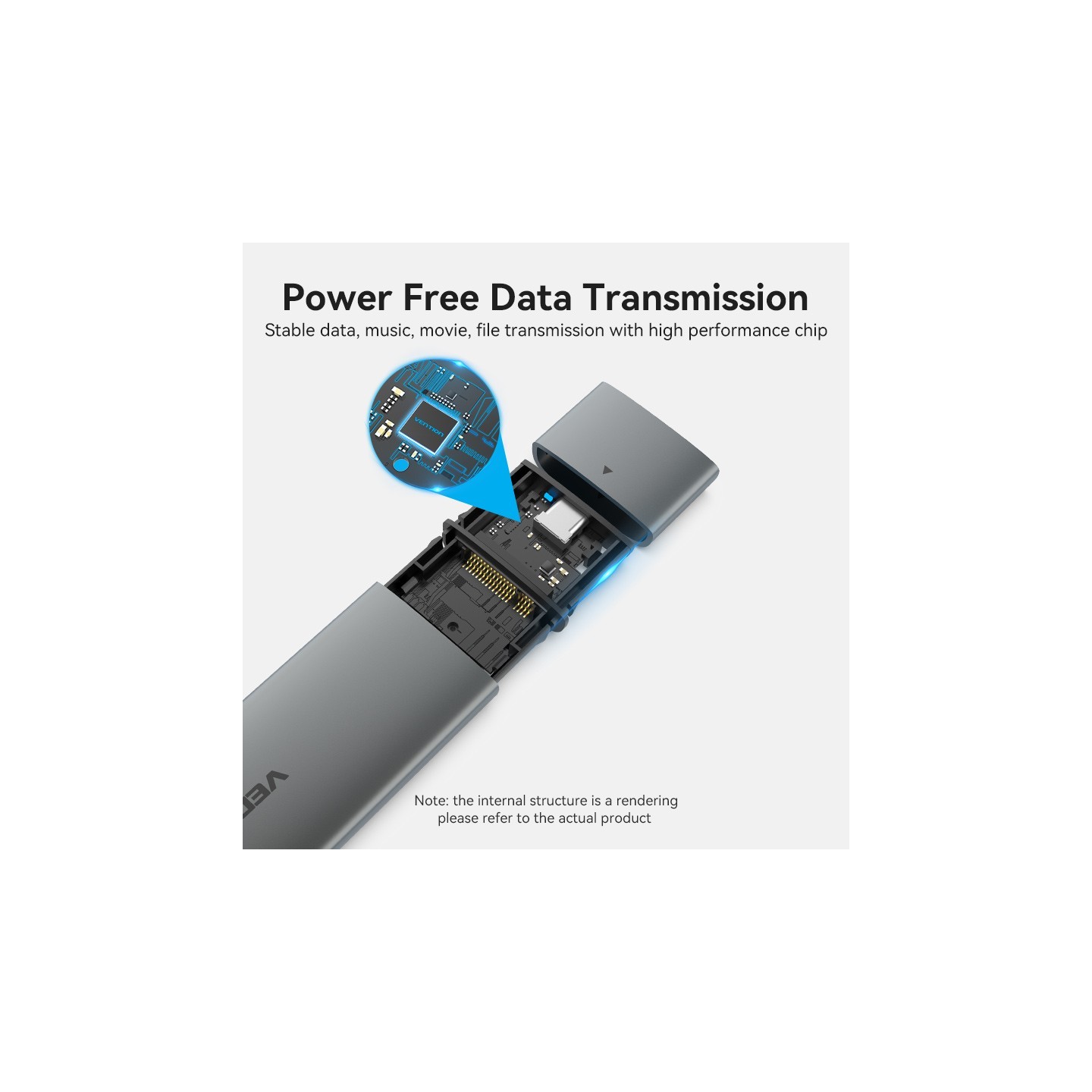 Vention M.2 NVMe SSD Enclosure - KPGH0 - USB 3.1 Gen2 10Gbps Metal — Buy in Cyprus with Fast Delivery