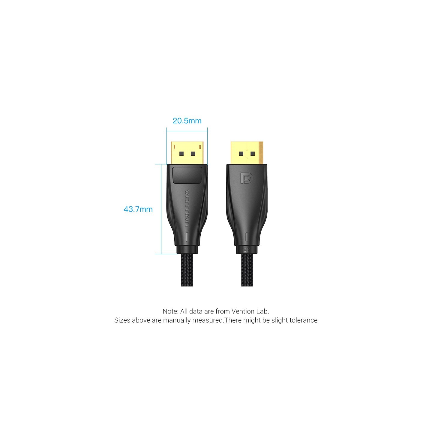 Vention DisplayPort Cable - HCCBJ - DP1.4 8K60Hz Braided 5.0m — Buy in Cyprus with Fast Delivery