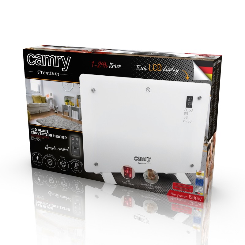 Buy Camry Convection Glass Heater - CR7721 - with Remote in Cyprus, Nicosia, Limassol, Larnaka, Pafos