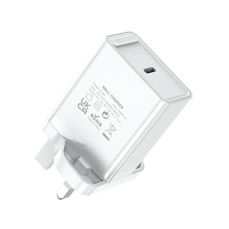 Buy Vention Charger Wall - FAIW0-UK - 30W 1xUSBC UK Plug White in Cyprus, Nicosia, Limassol, Larnaka, Pafos