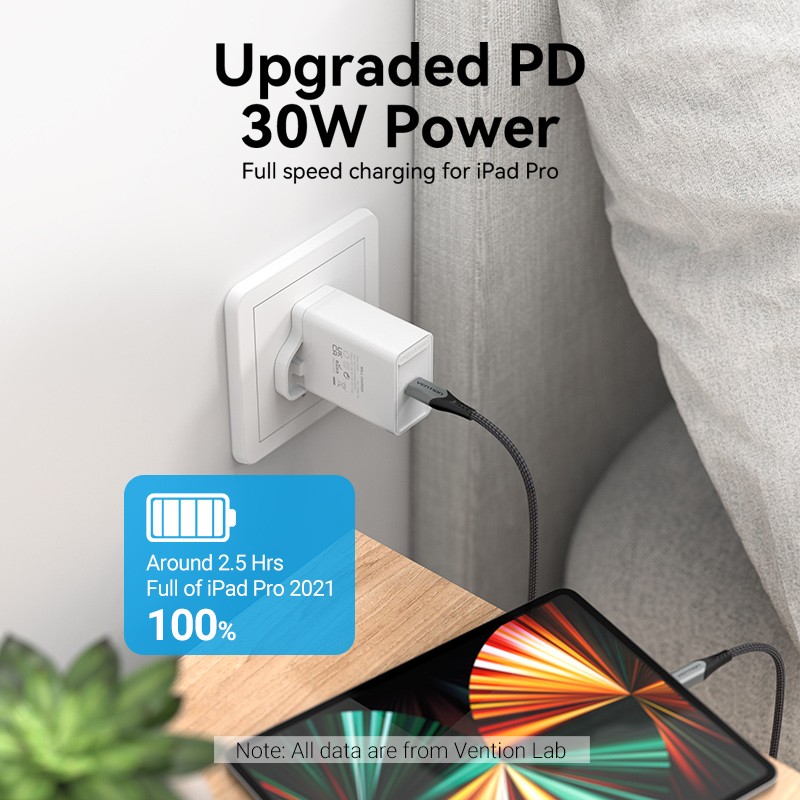 Buy Vention Charger Wall - FAIW0-UK - 30W 1xUSBC UK Plug White in Cyprus, Nicosia, Limassol, Larnaka, Pafos