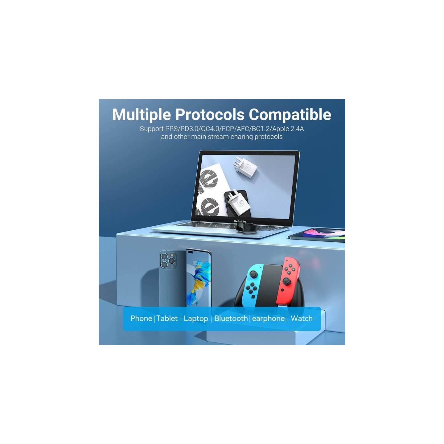 Vention Charger Wall - FAIW0-UK - 30W 1xUSBC UK Plug White — Buy in Cyprus with Fast Delivery