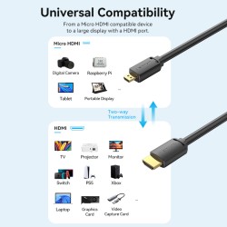 Buy Vention HDMI to HDMI Micro Cable - AGIBI - 3.0m in Cyprus, Nicosia, Limassol, Larnaka, Pafos