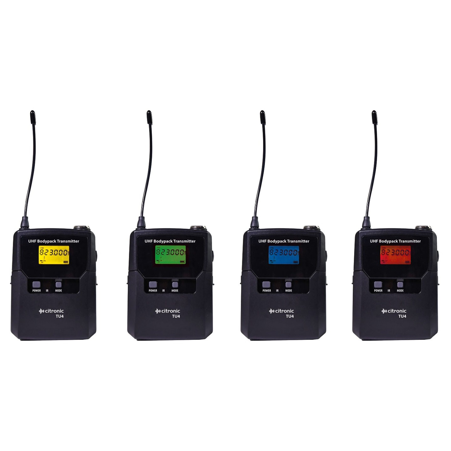 Citronic - TU4-N - Quad True Diversity Multi-UHF Wireless Microphone System (4 x Beltpacks) 171.044UK