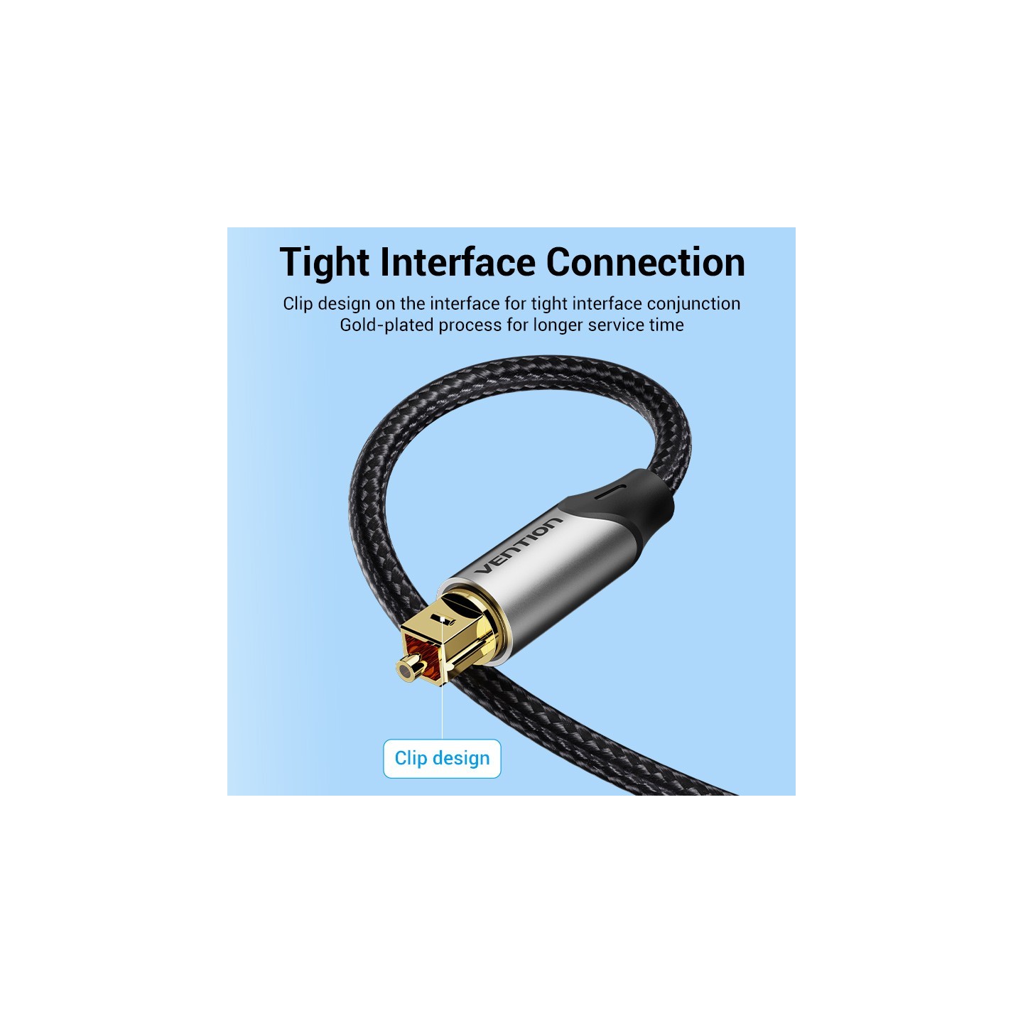 Vention Audio Optical Cable Aluminum - BAVHI - 3.0m Grey — Buy in Cyprus with Fast Delivery