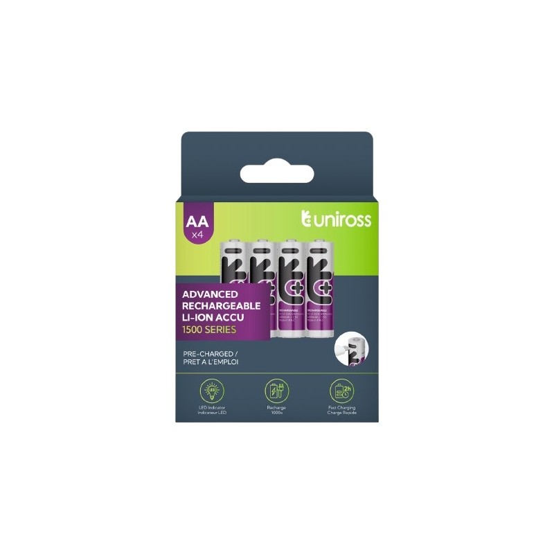 Buy Uniross Rechargeable USB-C Lithium AA Batteries - 4pack in Cyprus, Nicosia, Limassol, Larnaka, Pafos