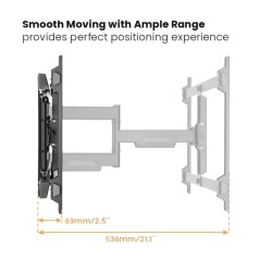 Buy Brateck TV Mount - LPA77-466 - 60x40 Turn 4-Arm 54cm Ext in Cyprus, Nicosia, Limassol, Larnaka, Pafos