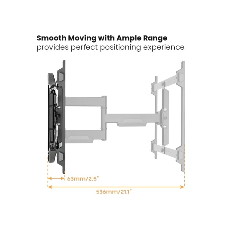 Buy Brateck TV Mount - LPA77-466 - 60x40 Turn 4-Arm 54cm Ext in Cyprus, Nicosia, Limassol, Larnaka, Pafos