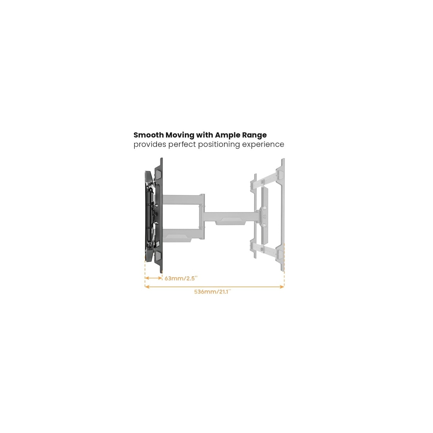 Brateck TV Mount - LPA77-466 - 60x40 Turn 4-Arm 54cm Ext — Buy in Cyprus with Fast Delivery