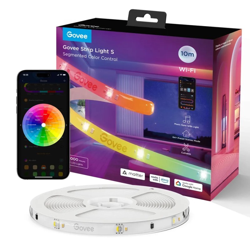 Buy Govee LED Light Strip RGBIC Smart WiFi & BT with Protective Coating 5m - H61... in Cyprus, Nicosia, Limassol, Larnaka, Pafos