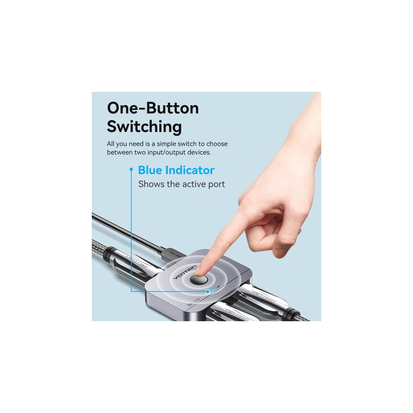 Vention HDMI Switch - AKPH0 - 2-Port 8K 2.1 Bi-Directional Metal — Buy in Cyprus with Fast Delivery