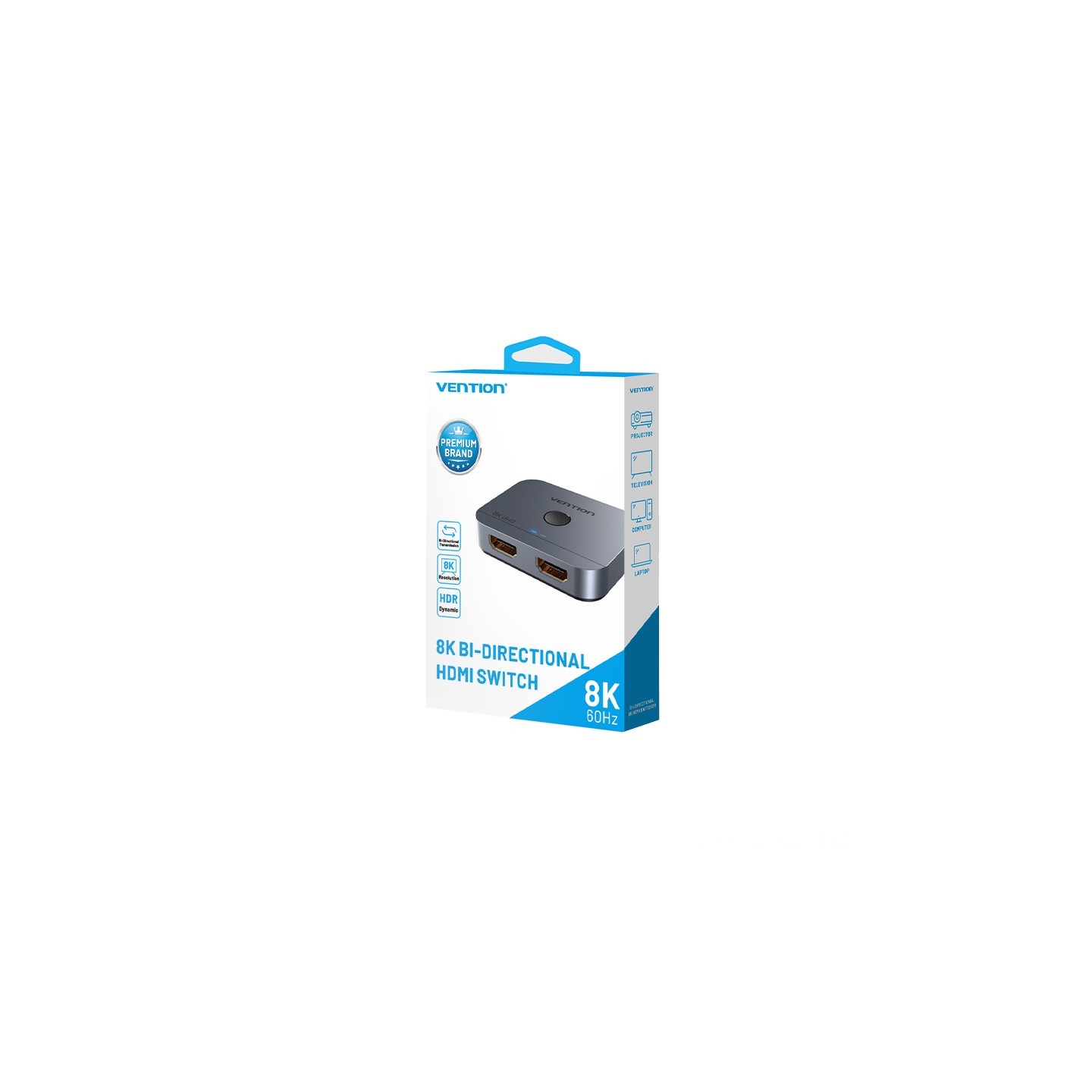 Vention HDMI Switch - AKPH0 - 2-Port 8K 2.1 Bi-Directional Metal — Buy in Cyprus with Fast Delivery