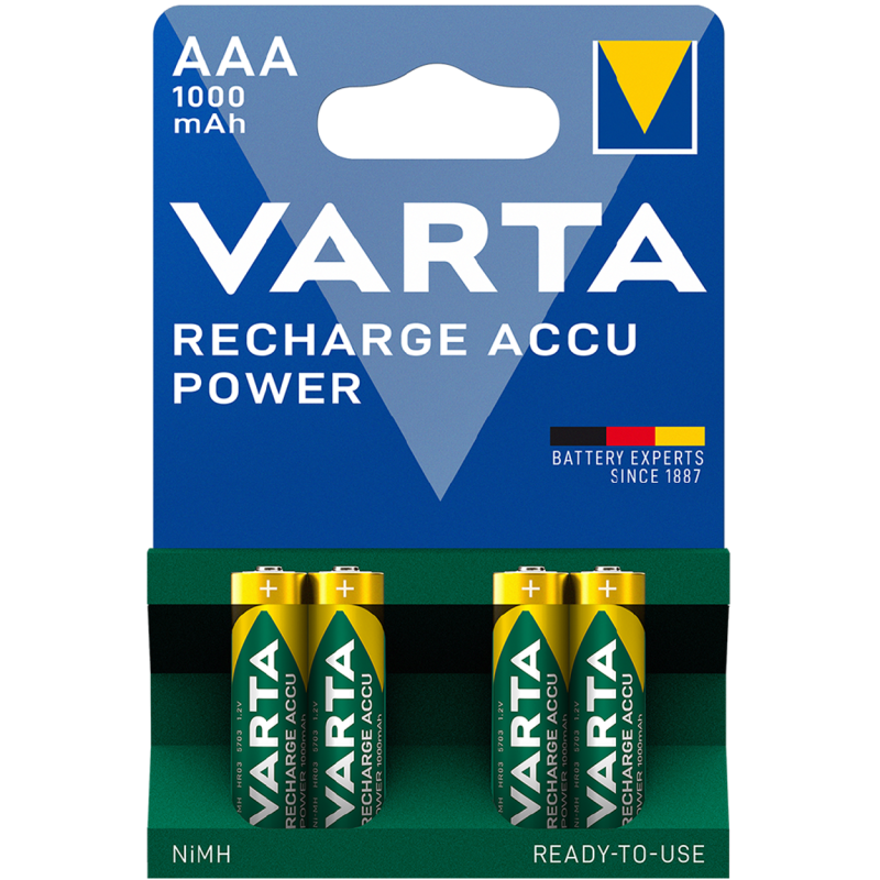 Buy Varta Rechargeable AAA Batteries - 1000mah 4pcs in Cyprus, Nicosia, Limassol, Larnaka, Pafos