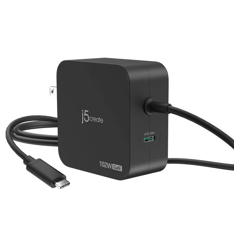 Buy j5create Charger - JUP25102V - Wall Travel 102W GaN 2xUSB-C + USB-C Cable in Cyprus, Nicosia, Limassol, Larnaka, Pafos