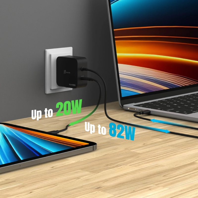 Buy j5create Charger - JUP25102V - Wall Travel 102W GaN 2xUSB-C + USB-C Cable in Cyprus, Nicosia, Limassol, Larnaka, Pafos