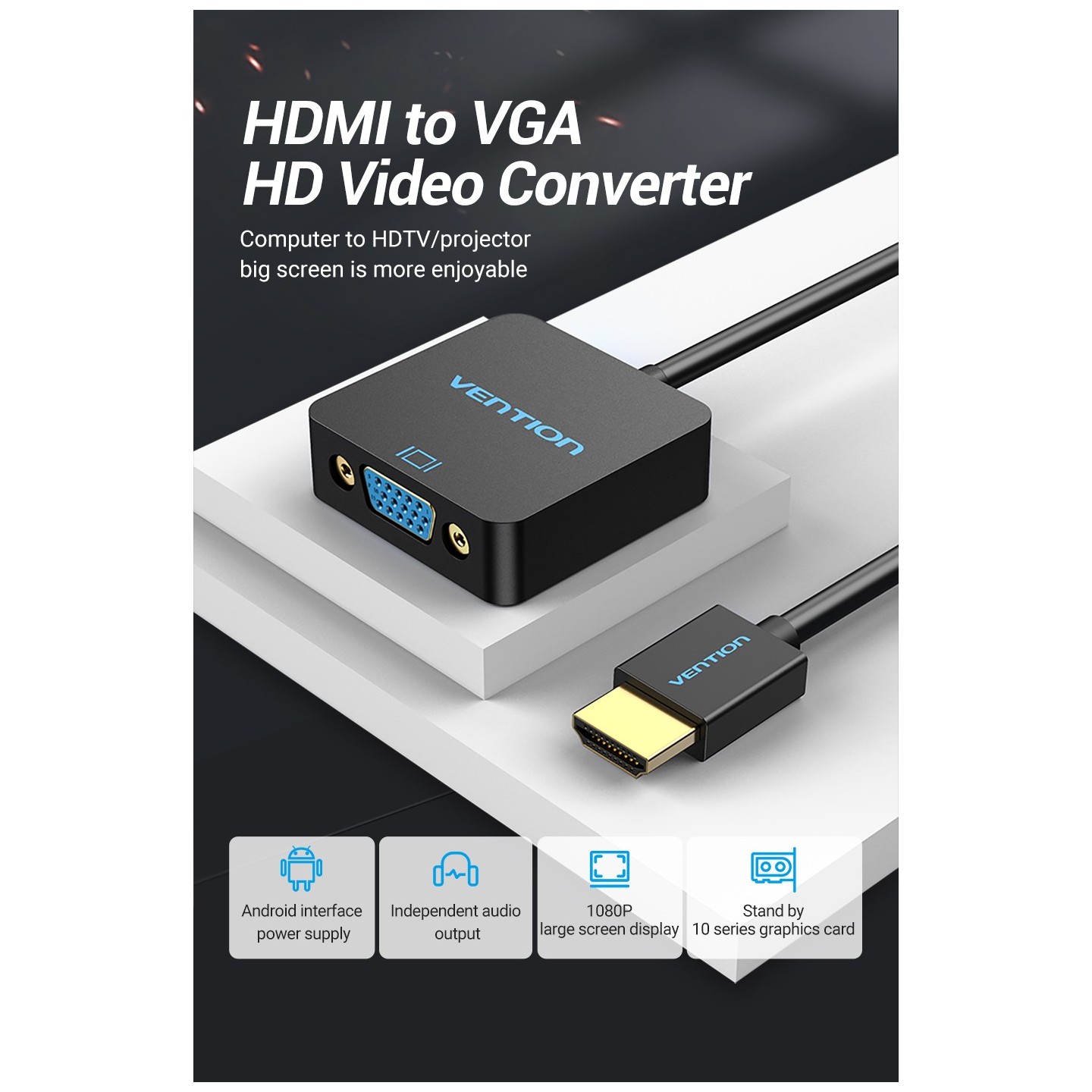 Vention Converter - ACRBB - HDMI to VGA+Audio & USB Power — Buy in Cyprus with Fast Delivery
