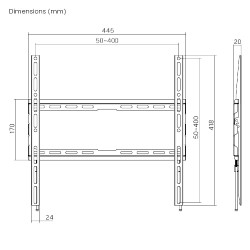 Buy Brateck Low-Profile Fixed TV Mount 40x40 up to 45kg - KL32-44F - Low-Profile... in Cyprus, Nicosia, Limassol, Larnaka, Pafos