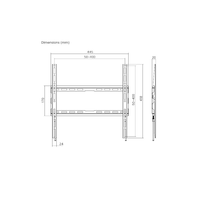 Buy Brateck Low-Profile Fixed TV Mount 40x40 up to 45kg - KL32-44F - Low-Profile... in Cyprus, Nicosia, Limassol, Larnaka, Pafos