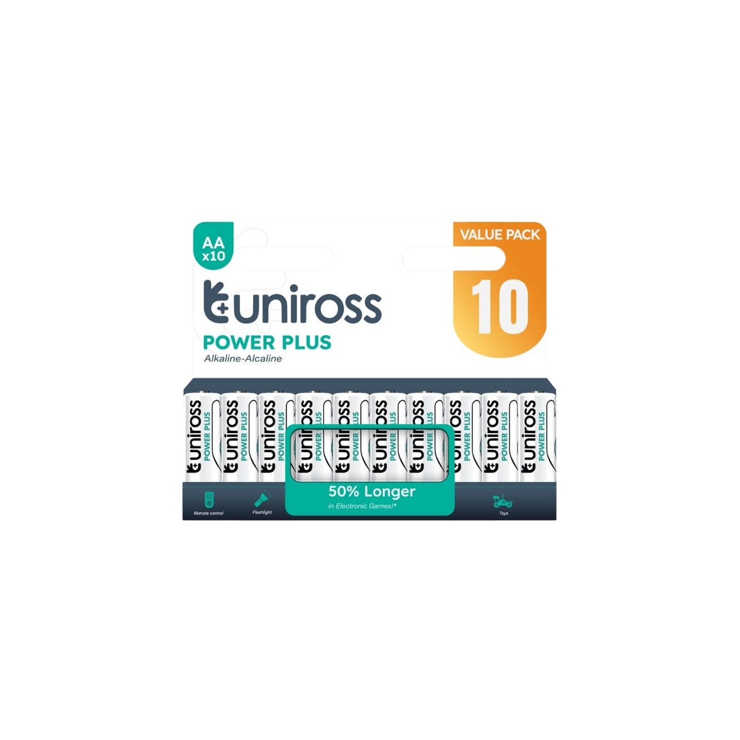 Uniross Alkaline AA Power Plus Value Pack - 10 Pcs (New) — Buy in Cyprus with Fast Delivery