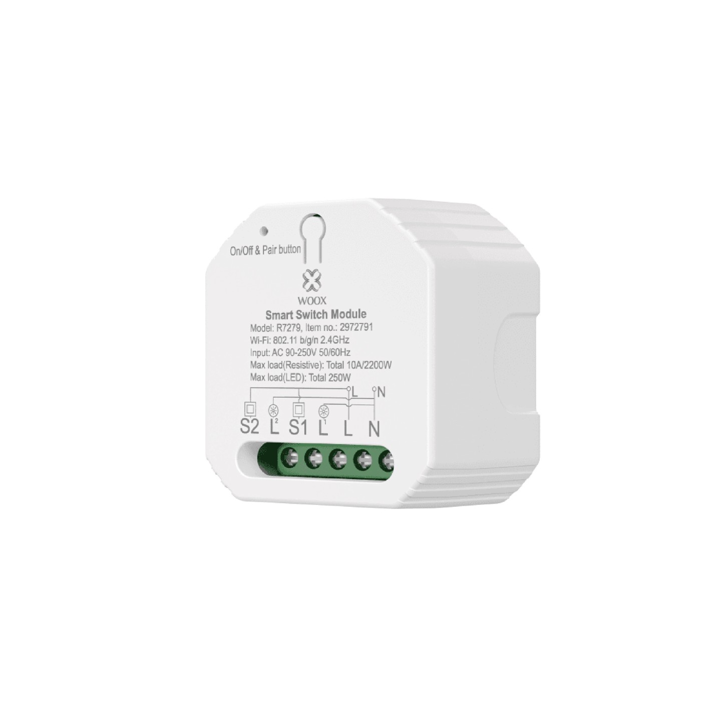 WOOX Wi-Fi Smart Switch 2-gang - R7279 - Wi-Fi, 2-gang — Buy in Cyprus with Fast Delivery