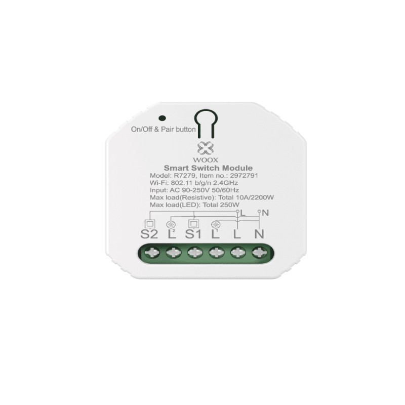 Buy WOOX Wi-Fi Smart Switch 2-gang - R7279 - Wi-Fi, 2-gang in Cyprus, Nicosia, Limassol, Larnaka, Pafos