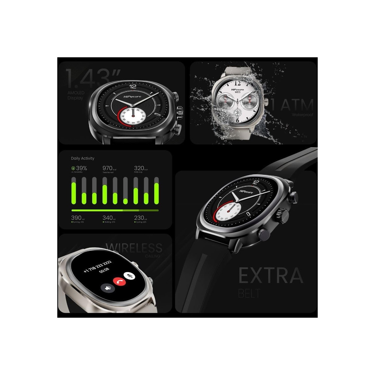 HiFuture Lifestyle SmartWatch - AIX Lite - Black — Buy in Cyprus with Fast Delivery
