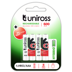 Buy Uniross AAA 600 Hybrio Rechargable Batteries - 4 Pcs in Cyprus, Nicosia, Limassol, Larnaka, Pafos