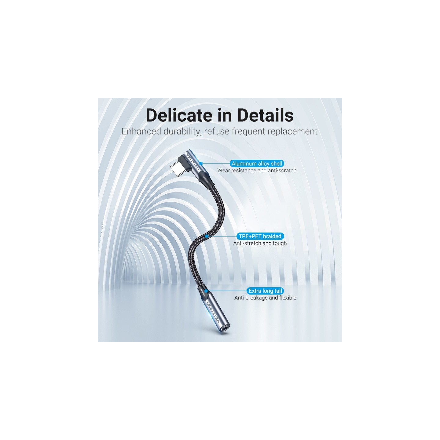 Vention Audio Converter - BGLHA - USB-C to 3.5mm Female RA Adaptor — Buy in Cyprus with Fast Delivery