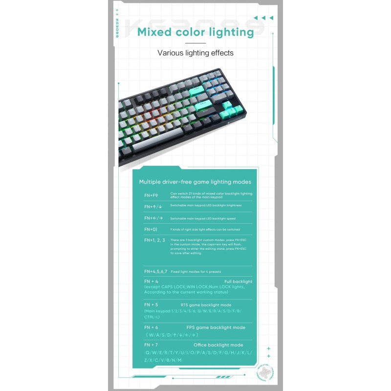 Buy Thunderobot Black Mechanical Gaming Keyboard - KG3089 - 89 Red Switch Keys in Cyprus, Nicosia, Limassol, Larnaka, Pafos