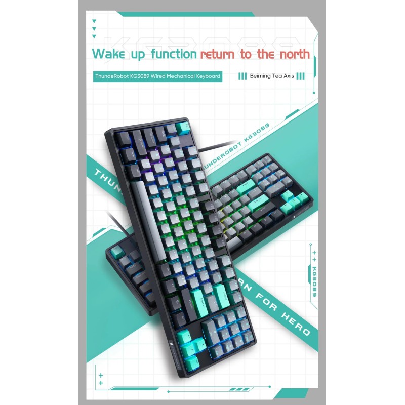 Buy Thunderobot Black Mechanical Gaming Keyboard - KG3089 - 89 Red Switch Keys in Cyprus, Nicosia, Limassol, Larnaka, Pafos