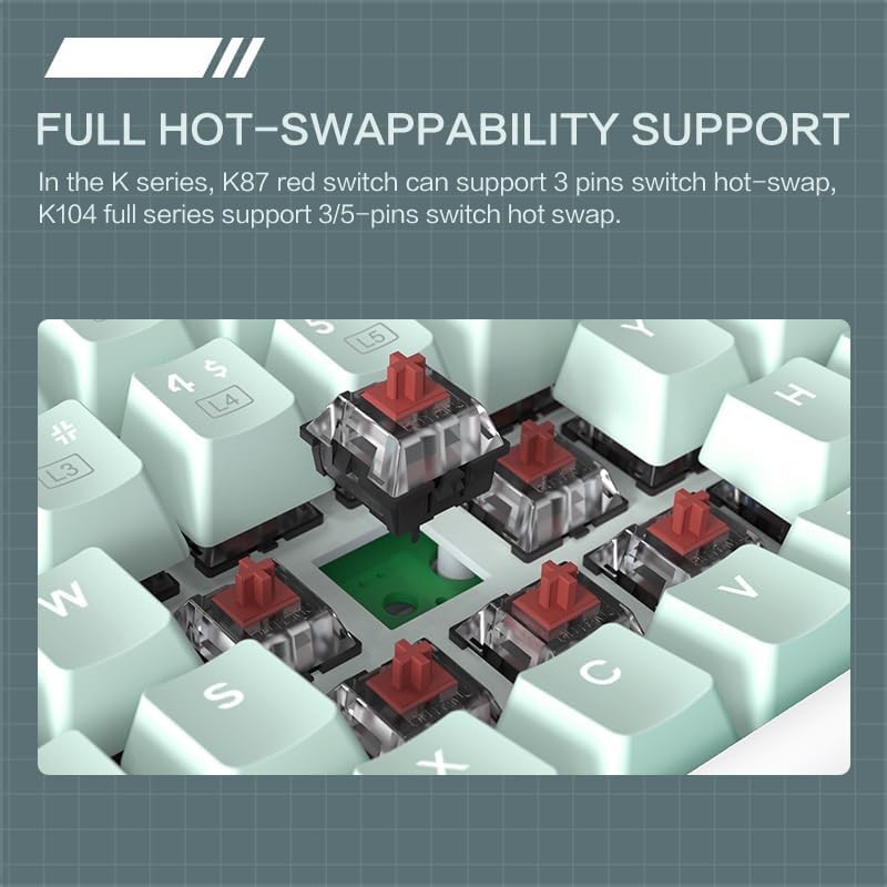 Buy Thunderobot Gaming Mechanical Keyboard - K104 - 104 Red Switch Keys in Cyprus, Nicosia, Limassol, Larnaka, Pafos