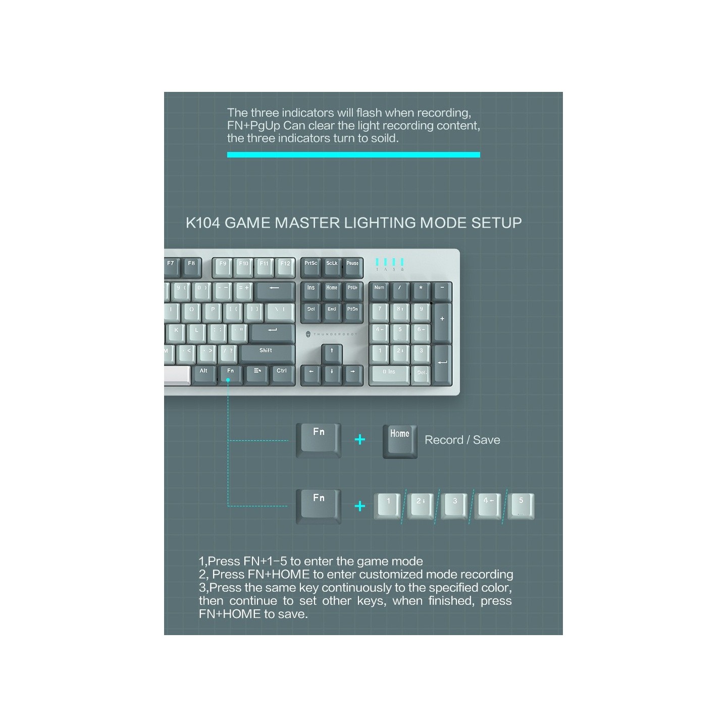 Thunderobot K104 104-Key Red Switch Mechanical Gaming Keyboard (Boxed) — Buy in Cyprus with Fast Delivery