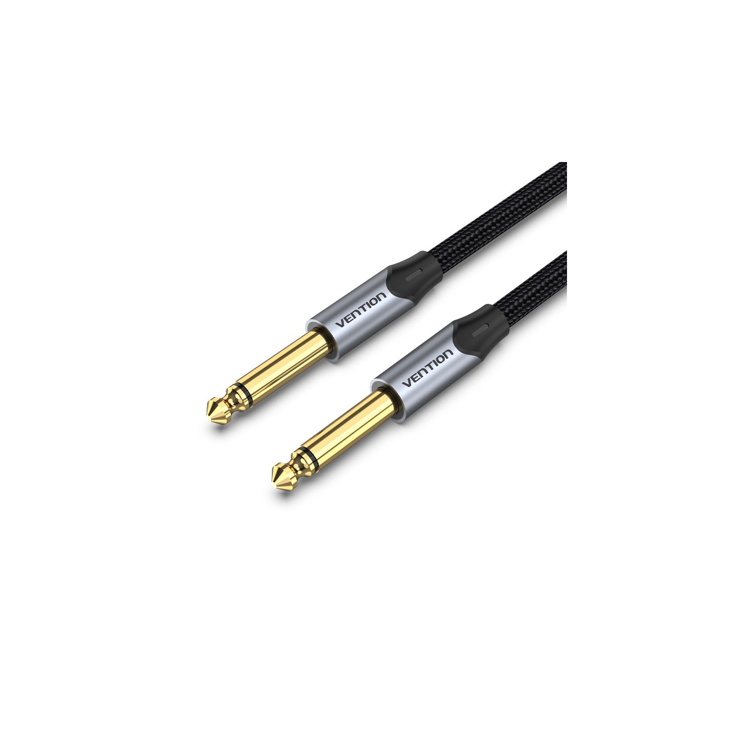 Vention AUDIO 6.3mm M-M Braided Cable Aluminium 10.0m - BASHL - 6.3mm M-M Braided Cable Aluminium 10.0m