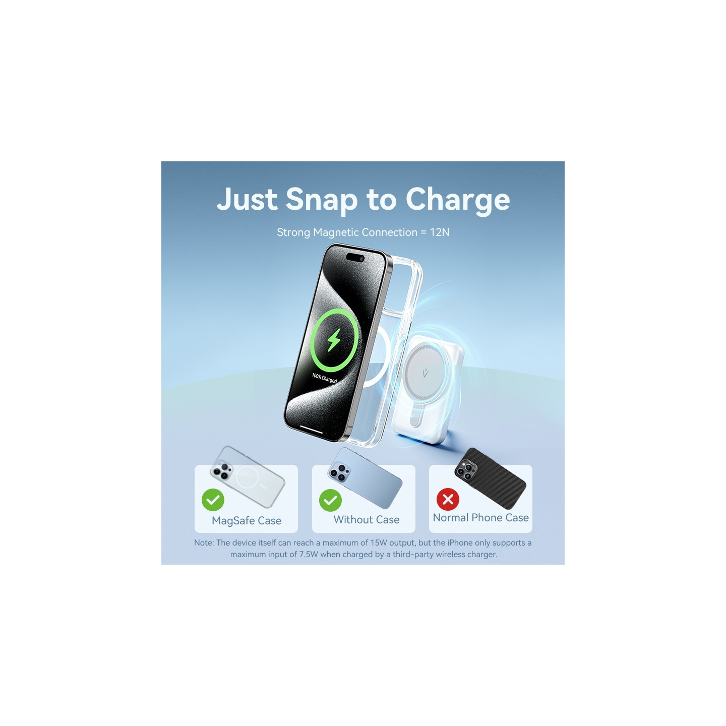 Vention Powerbank - FHSB0 - Wireless Magnetic 5000mAh 20W Black — Buy in Cyprus with Fast Delivery