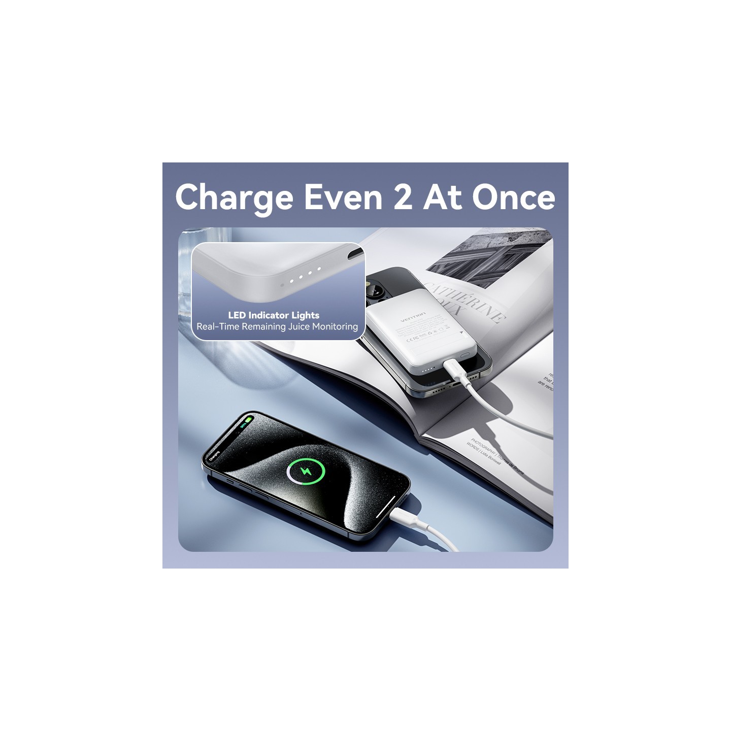 Vention Powerbank - FHSB0 - Wireless Magnetic 5000mAh 20W Black — Buy in Cyprus with Fast Delivery