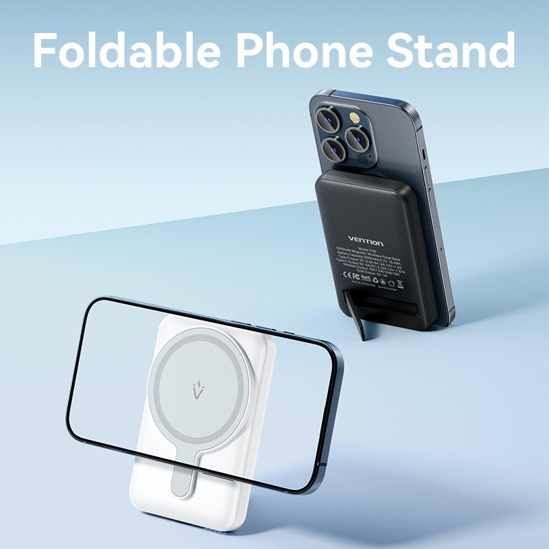 Buy Vention Powerbank - FHSB0 - Wireless Magnetic 5000mAh 20W Black in Cyprus, Nicosia, Limassol, Larnaka, Pafos