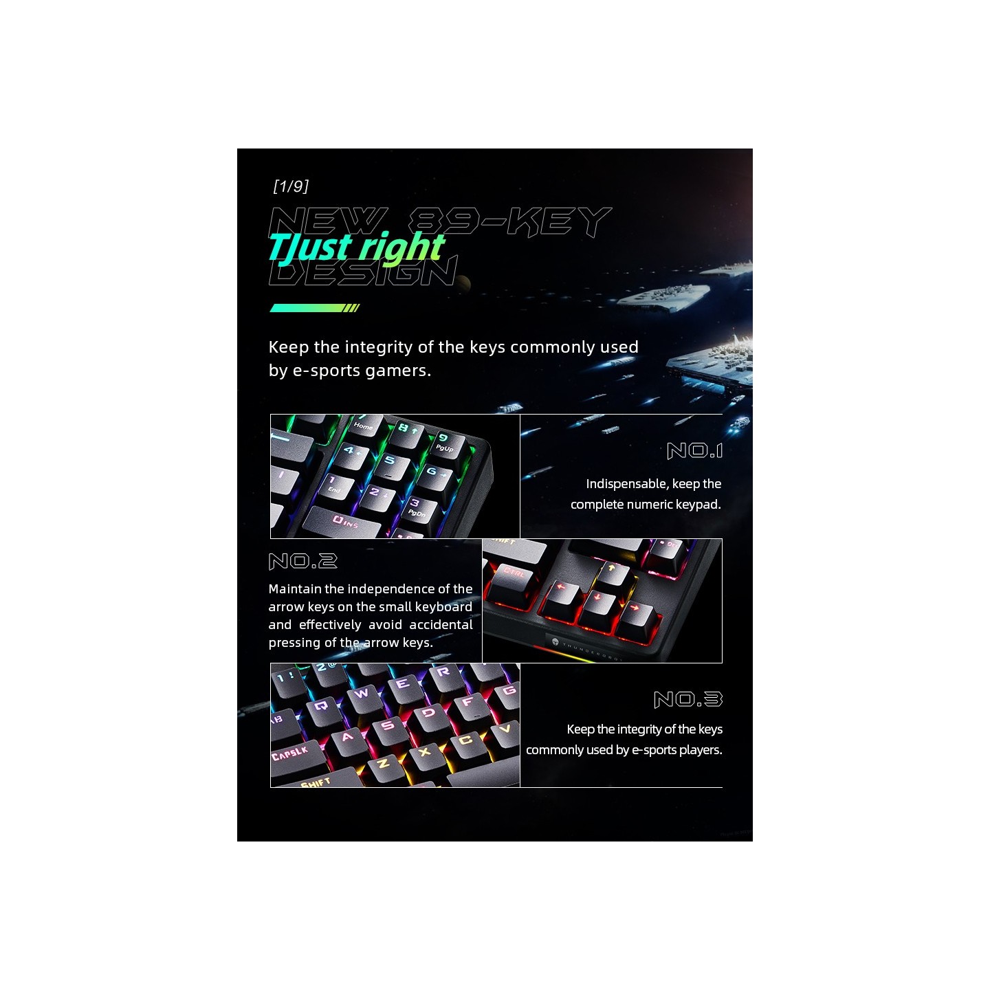 Thunderobot KG3089R Mechanical Gaming Keyboard - Black 89 Red Switch Keys (Boxed) — Buy in Cyprus with Fast Delivery