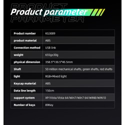 Thunderobot KG3089R Mechanical Gaming Keyboard - Black 89 Red Switch Keys (Boxed) — Buy in Cyprus with Fast Delivery