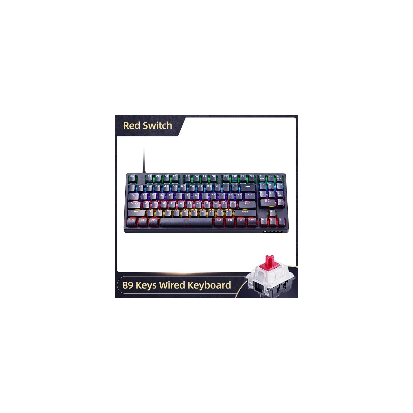 Thunderobot KG3089R Mechanical Gaming Keyboard - Black 89 Red Switch Keys (Boxed) — Buy in Cyprus with Fast Delivery