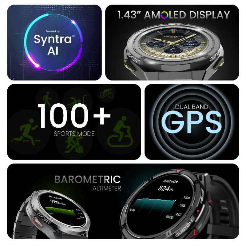 Buy HiFuture Adventure GPS SmartWatch - ACTIVE Black Red in Cyprus, Nicosia, Limassol, Larnaka, Pafos