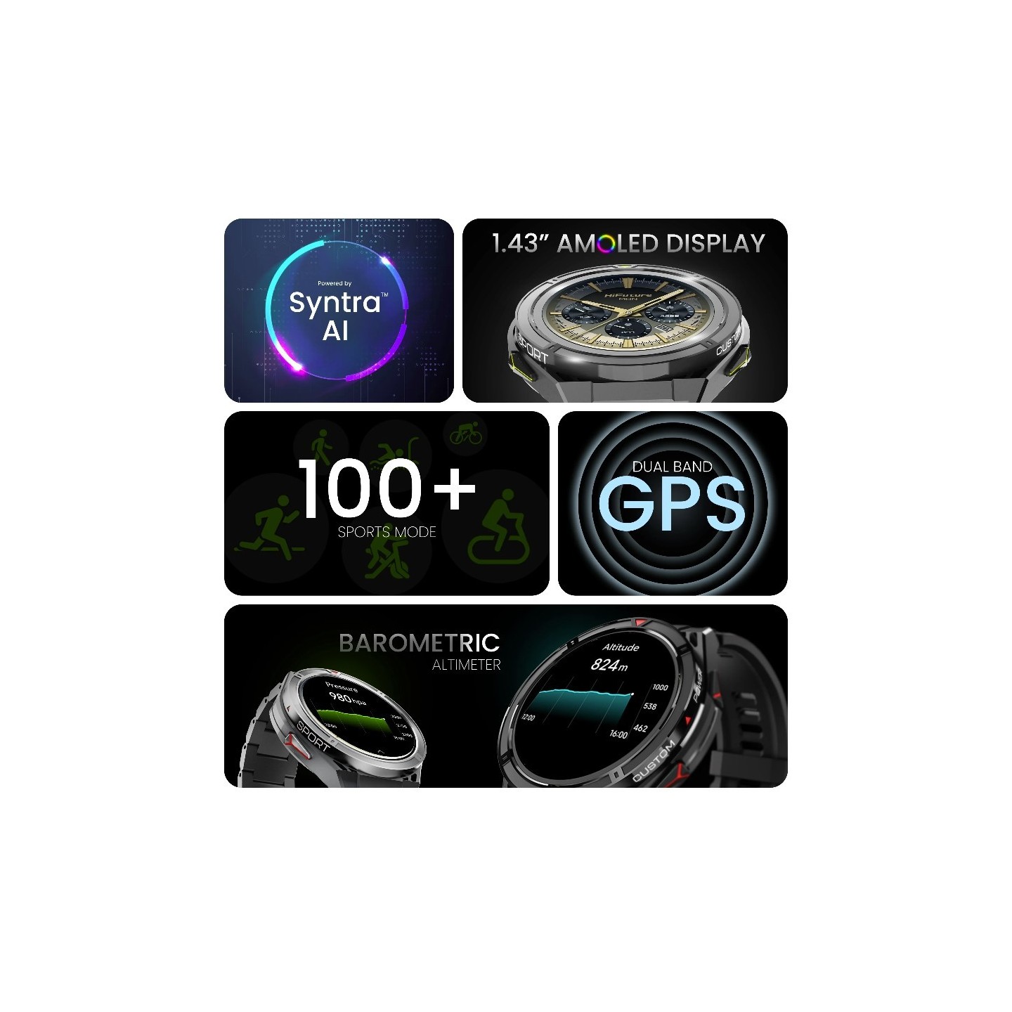 HiFuture Adventure GPS SmartWatch - ACTIVE Black Red — Buy in Cyprus with Fast Delivery