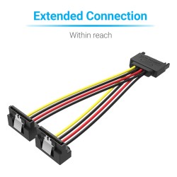 Buy Vention IT Cable SATA 15P M to 2x15P F Power Splitter - KDBBB - 0.15m in Cyprus, Nicosia, Limassol, Larnaka, Pafos