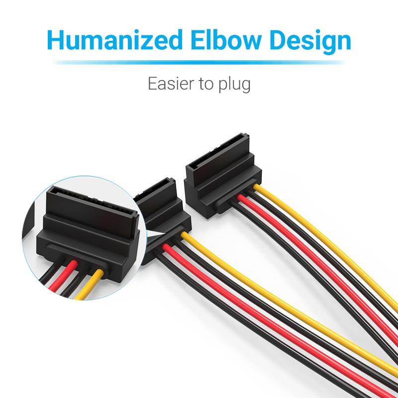 Buy Vention IT Cable SATA 15P M to 2x15P F Power Splitter - KDBBB - 0.15m in Cyprus, Nicosia, Limassol, Larnaka, Pafos