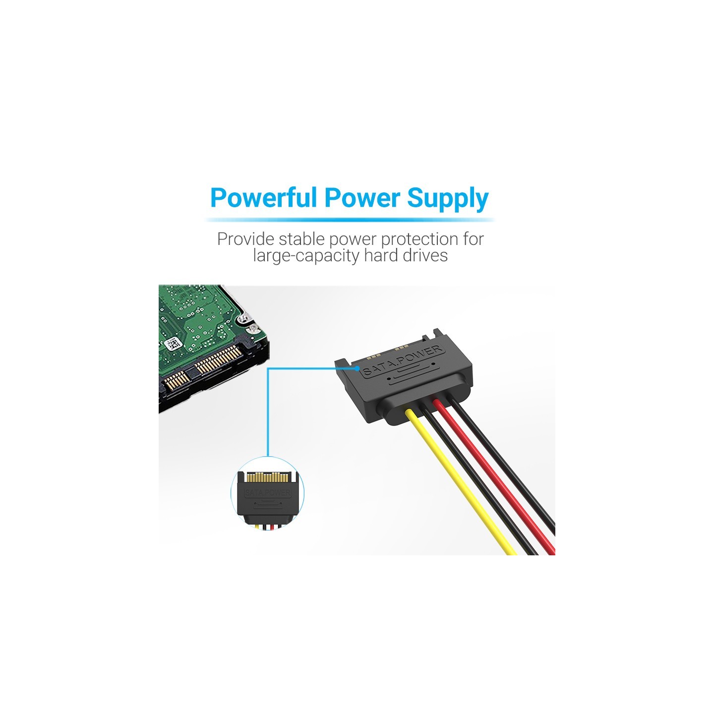 Vention IT Cable SATA 15P M to 2x15P F Power Splitter - KDBBB - 0.15m — Buy in Cyprus with Fast Delivery