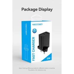 Buy Vention Charger Wall - FADB0-UK - 20W 1xUSBC Black in Cyprus, Nicosia, Limassol, Larnaka, Pafos