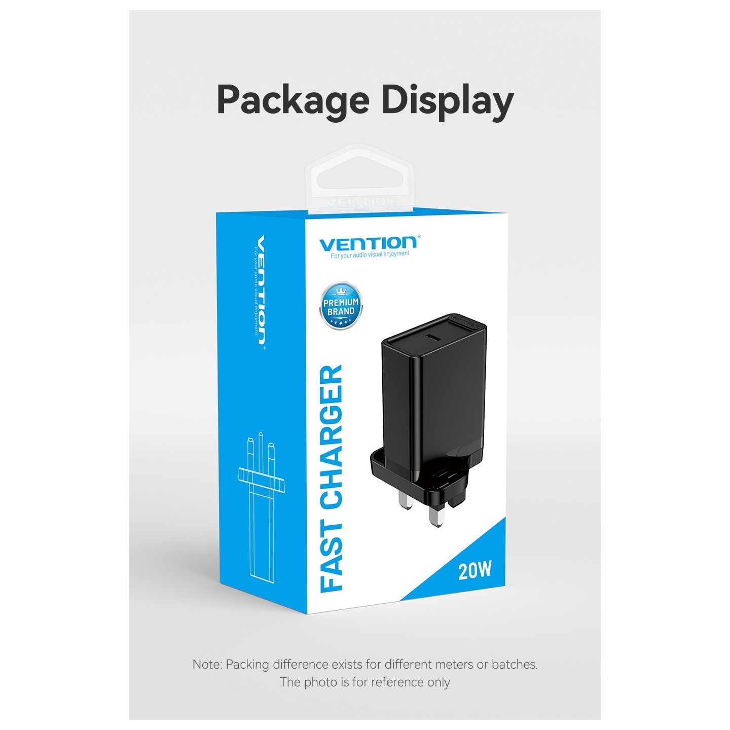 Vention Charger Wall - FADB0-UK - 20W 1xUSBC Black — Buy in Cyprus with Fast Delivery