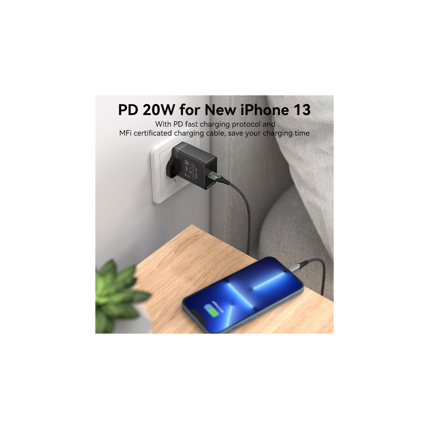 Vention Charger Wall - FADB0-UK - 20W 1xUSBC Black — Buy in Cyprus with Fast Delivery