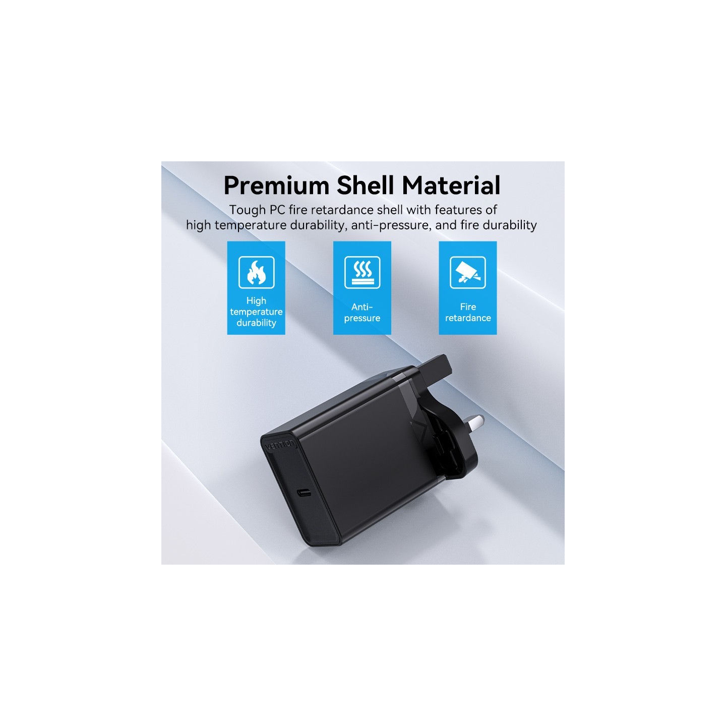 Vention Charger Wall - FADB0-UK - 20W 1xUSBC Black — Buy in Cyprus with Fast Delivery