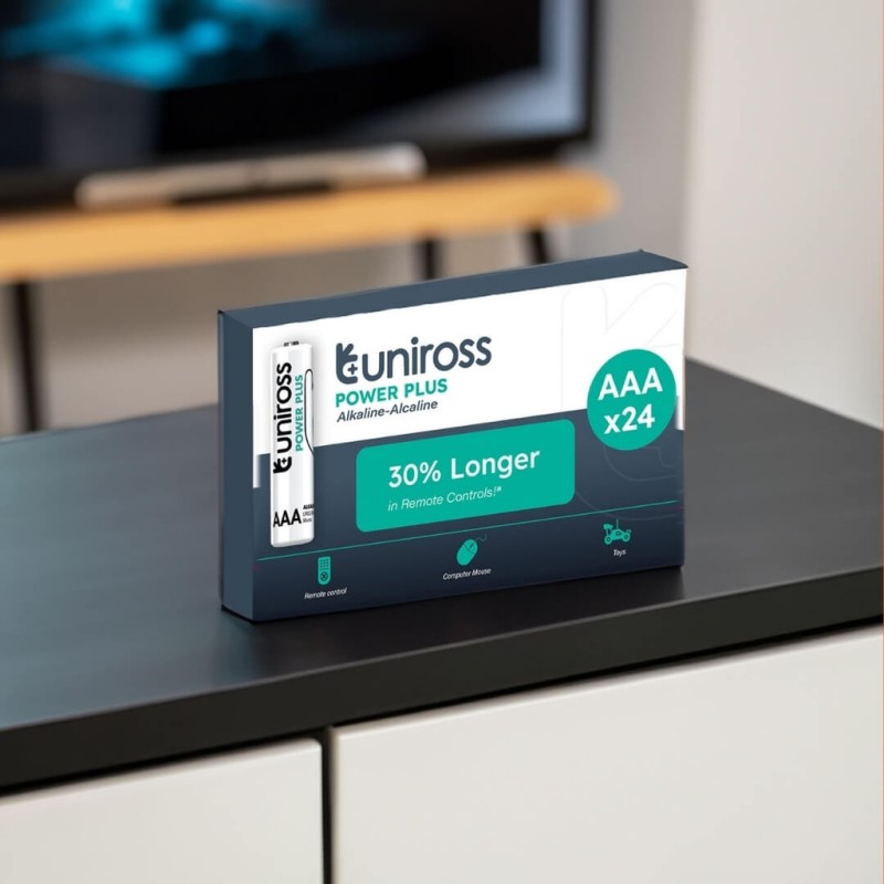 Buy Uniross Alkaline AAA Power Plus - Box of 24 Pcs in Cyprus, Nicosia, Limassol, Larnaka, Pafos
